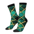 thumbnail image 1 of Hirioo Green Mosaic Glass Pattern Adult Middle Tube Socks Breathable Sock Non-Pilling,Contrasting Color Design, 1 of 6