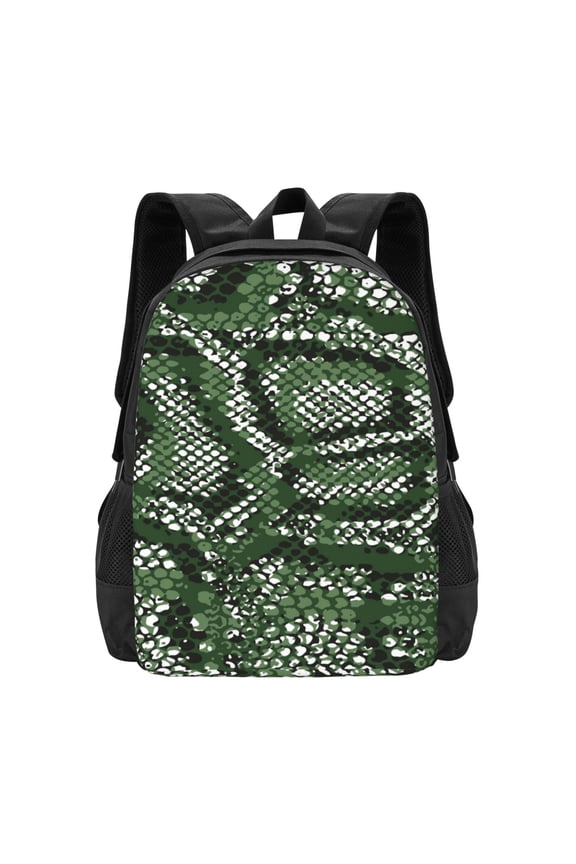 Green Snakeskin for Minimalist Backpack Large Capacity Backpack Travel Backpack For School