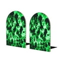 thumbnail image 1 of Hirioo Green Tie Dye for Bookends Decorative Bookends for Shelves for Home or Office, Non-Slip Base, 1 of 8