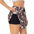 thumbnail image 1 of Hirioo Guitar Skull record for Women's Double Layer Athletic Shorts High-Performance Gym Shorts with Inner Pocket, Elastic Waistband-XX-Large, 1 of 7