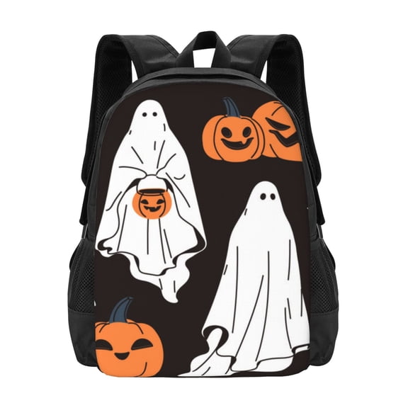 Hirioo Halloween Ghosts And Pumpkins for Minimalist Backpack Large Capacity Backpack Travel Backpack For School