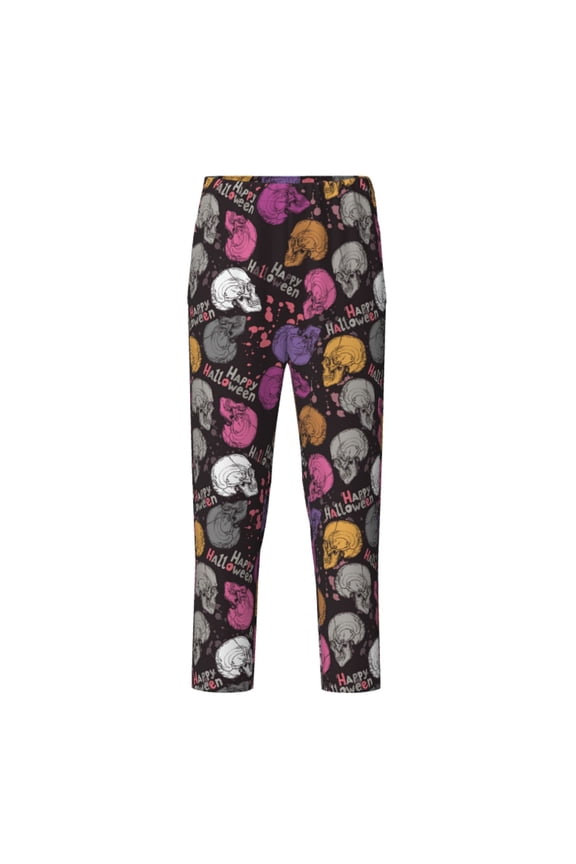 Halloween Skeleton for Teenagers' Pajama Pants Womens Lounge Pants with Pockets Pj Bottoms Pants for Men-Large
