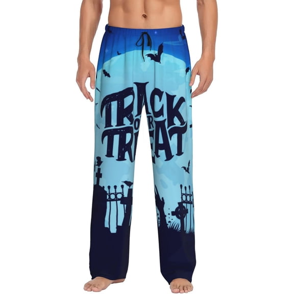 Hirioo Halloween Trick Or Treat for Women's PJ Pajama Pants Sleep Pants Women's Home Trousers with Pockets,S-3XL-X-Large