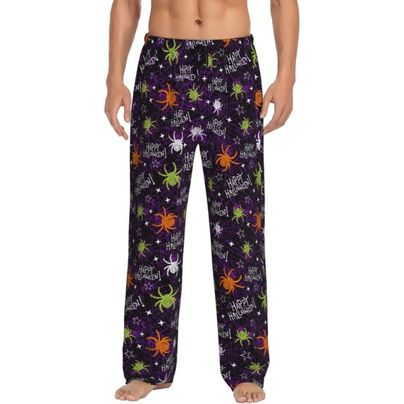 Hirioo Halloween for Men's PJ Pajama Pants Sleep Pants Men's Home Trousers with Pockets,S-3XL-Small