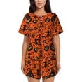 thumbnail image 1 of Hirioo Halloween3 for Women's 2 Piece Short-Sleeved Pajama PJ Sets for Women Shorts with Pockets Womens Lounge Set-4X-Large, 1 of 6