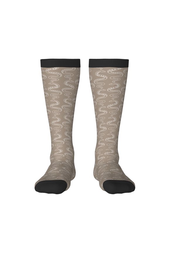 Hand Drawn Snake for Adult Stockings Breathable Sock Non-Pilling,Contrasting Color Design