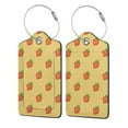 thumbnail image 1 of Hirioo Hand Drawn Strawberry Print Leather Luggage Tag with Stainless Steel Loop ,Privacy Flap and Address Card for Travel Bag Suitcase-2 PCS, 1 of 5