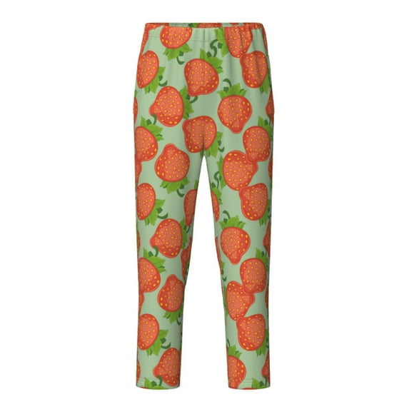 Hirioo Hand Drawn Strawberry for Teenagers' Pajama Pants Womens Lounge Pants with Pockets Pj Bottoms Pants for Men-Small