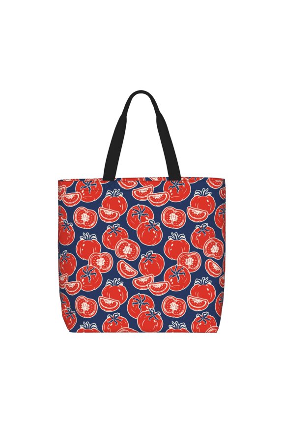 Hand Drawn Tomatoes for Tote Bag for Women, Quilted Shoulder Bag with Zipper, Large Capacity Handbags for Casual, Travel, Work
