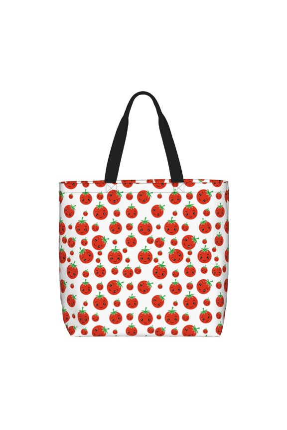 Hand Drawn Tomatoes for Tote Bag for Women, Quilted Shoulder Bag with Zipper, Large Capacity Handbags for Casual, Travel, Work