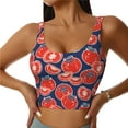 thumbnail image 1 of Hirioo Hand Drawn Tomatoes for Women's Sports Vest with Full-Print Design, Stretchy Fabric and Removable Pads-XX-Large, 1 of 8