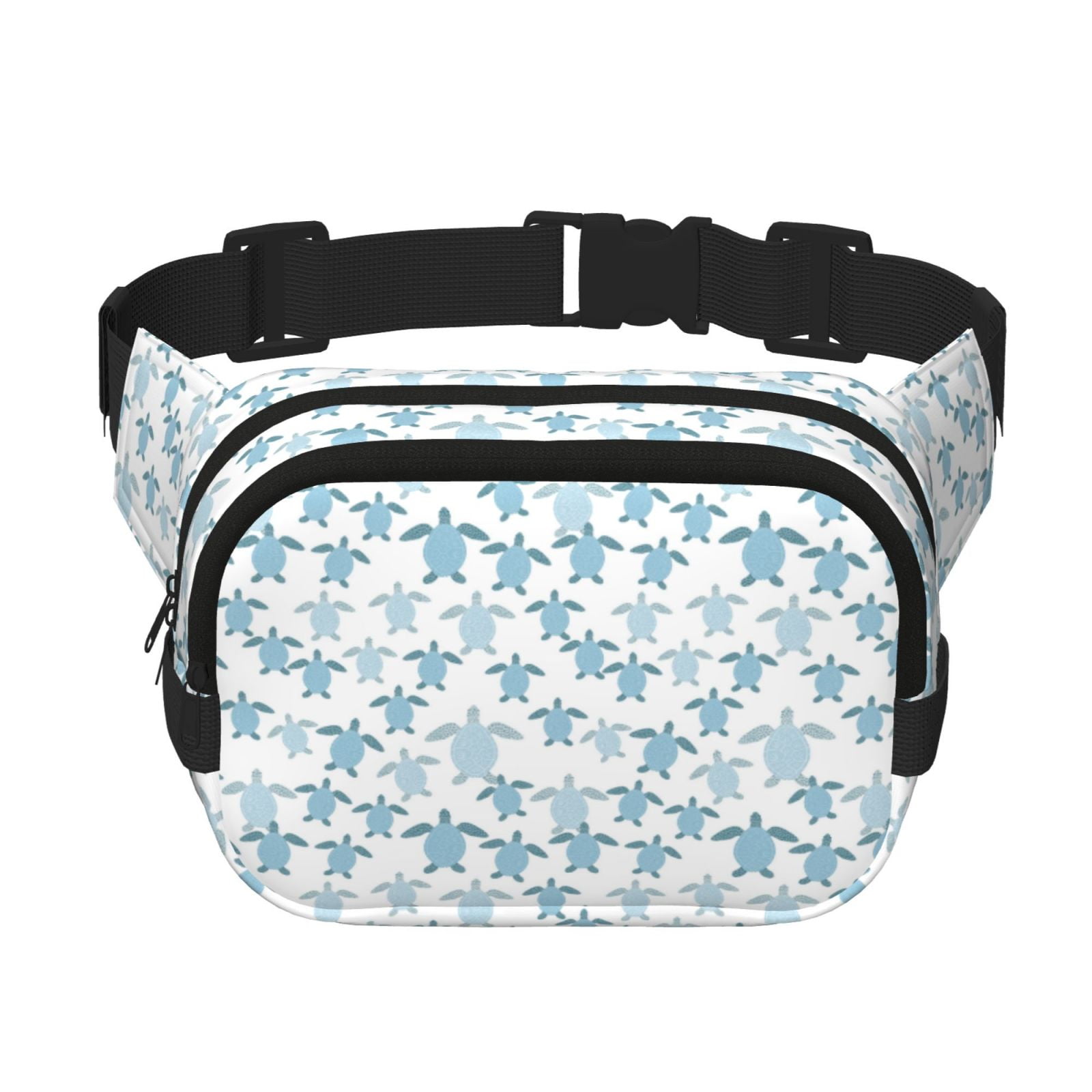 Hirioo Hand Drawn Turtle for Double Layer Waist Bag Adjustable Fanny Pack For Travel Running Hiking