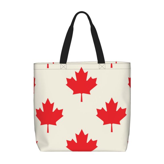 Hirioo Happy Canada Day for Tote Bag for Women, Quilted Shoulder Bag with Zipper, Large Capacity Handbags for Casual, Travel, Work