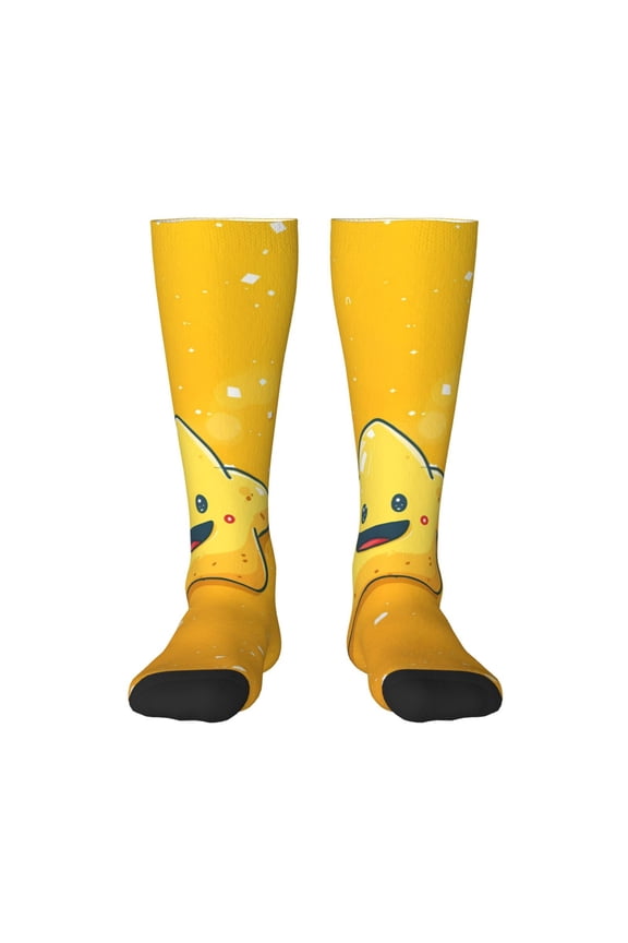 Happy Cartoon Star for Adult Stockings Breathable Sock Non-Pilling,Contrasting Color Design