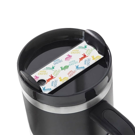 Hirioo Happy Easter Rabbit for Stanley Cup Lid Nameplate Personalized Acrylic Nameplate Tumbler Lid Topper(30oz , 40oz)