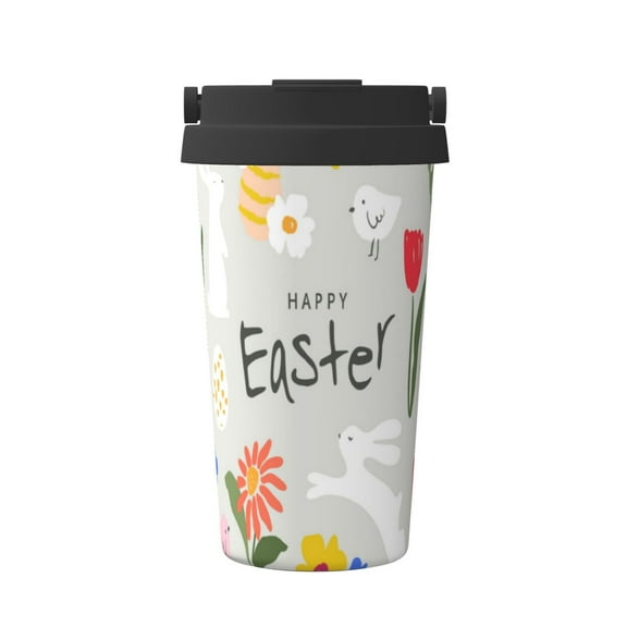 Hirioo Happy Easter for Coffee Travel Mug Insulated Coffee Mug with Lid