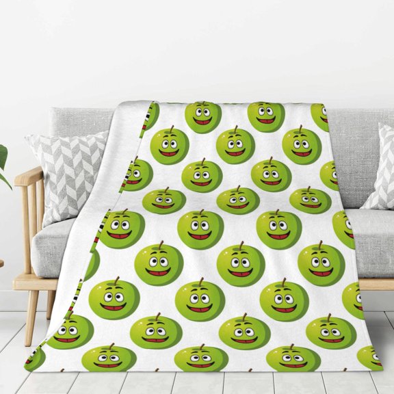 Hirioo Happy Fruit for Flannel Blanket, Cozy and Warm Throw for Bed or Couch ,Perfect for All Seasons-40"x30"