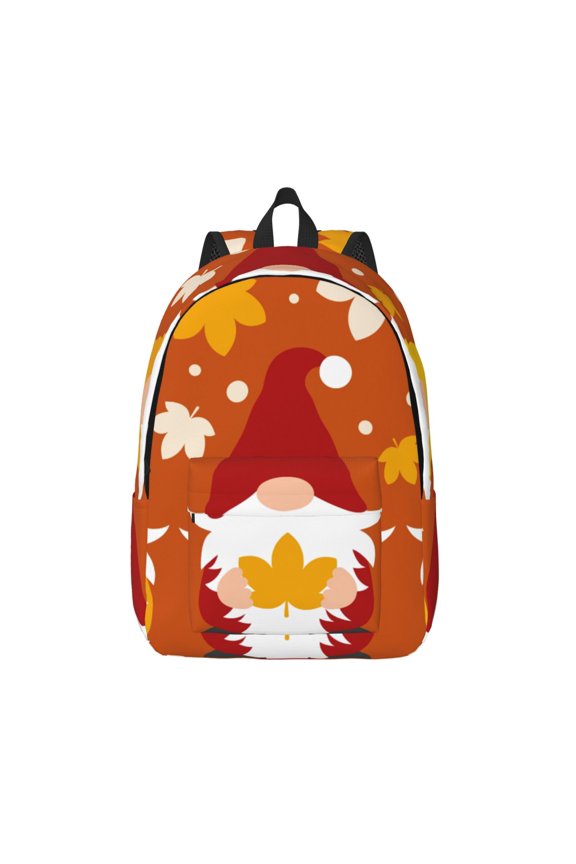 Happy Thanksgiving Three Gnomes Canvas Backpack, Durable Travel Backpack with Multiple Compartments,Large Capacity, Backpack for School, Hiking, Work
