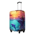 thumbnail image 1 of Hirioo Hawaiian Island Dolphin for Elasticity Suitcase Cover (No luggage Included) Durable Luggage Protector Fits 18-32 Inch Luggage-Small, 1 of 7