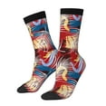 thumbnail image 1 of Hirioo Hawaiian Style Pattern Adult Middle Tube Socks Breathable Sock Non-Pilling,Contrasting Color Design, 1 of 6