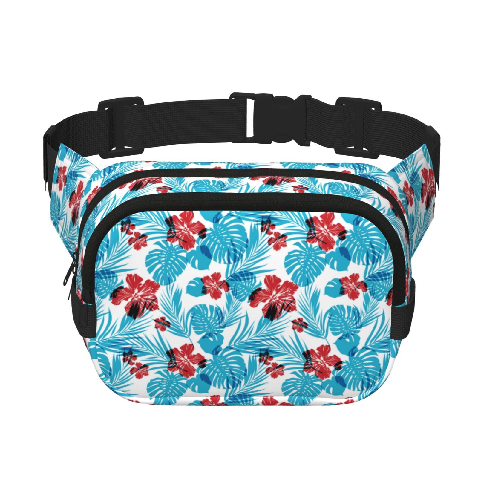 Hirioo Hawaiian Style for Double Layer Waist Bag Adjustable Fanny Pack For Travel Running Hiking