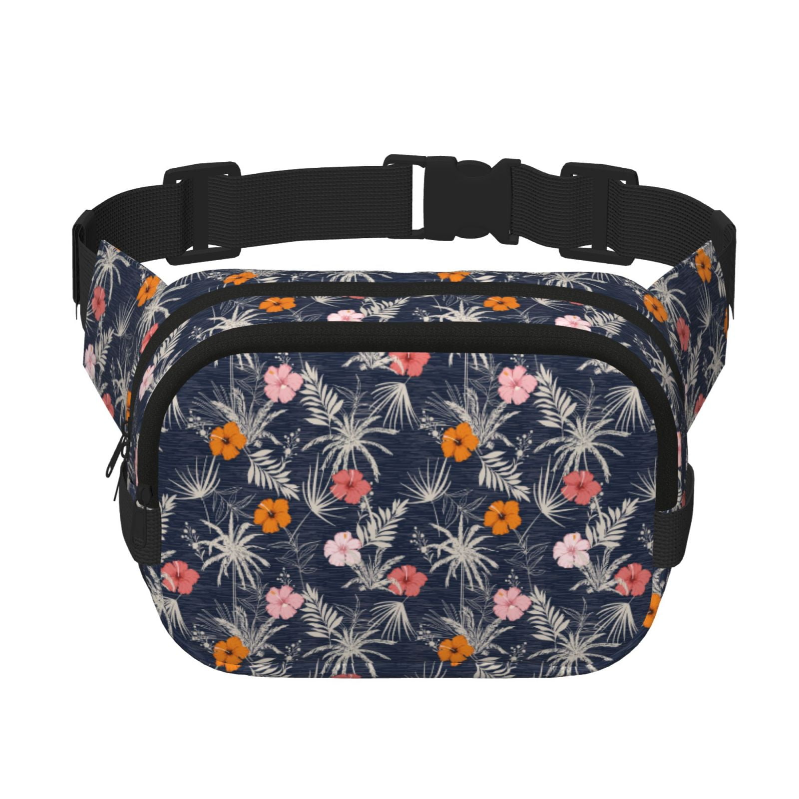 Hirioo Hawaiian Style for Double Layer Waist Bag Adjustable Fanny Pack For Travel Running Hiking