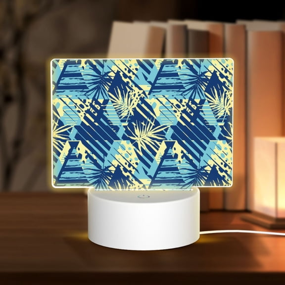 Hirioo Hawaiian Style for Rectangular Acrylic with Night Light Best Gifts for Lover Girl Mom, Valentine's Day Anniversary Birthday Wedding Present
