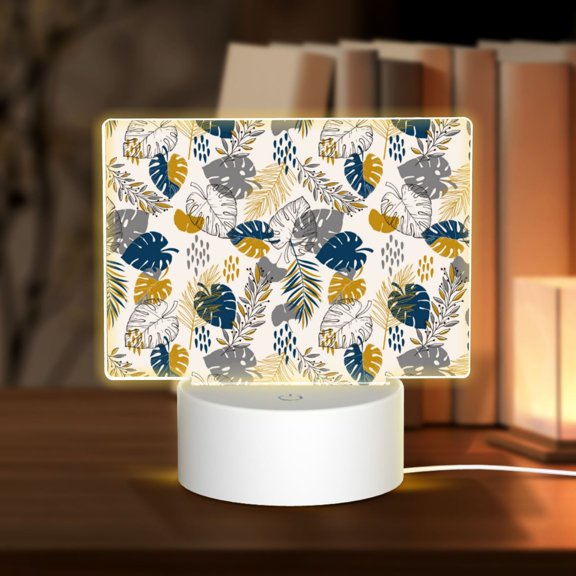 Hirioo Hawaiian Style for Rectangular Acrylic with Night Light Best Gifts for Lover Girl Mom, Valentine's Day Anniversary Birthday Wedding Present