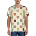 thumbnail image 1 of Hirioo Heart Polka Dot for Men's Baseball T-shirt Shirts Short Sleeve Casual Summer Button Stretch T Shirts,Size S-4XL-Medium, 1 of 7
