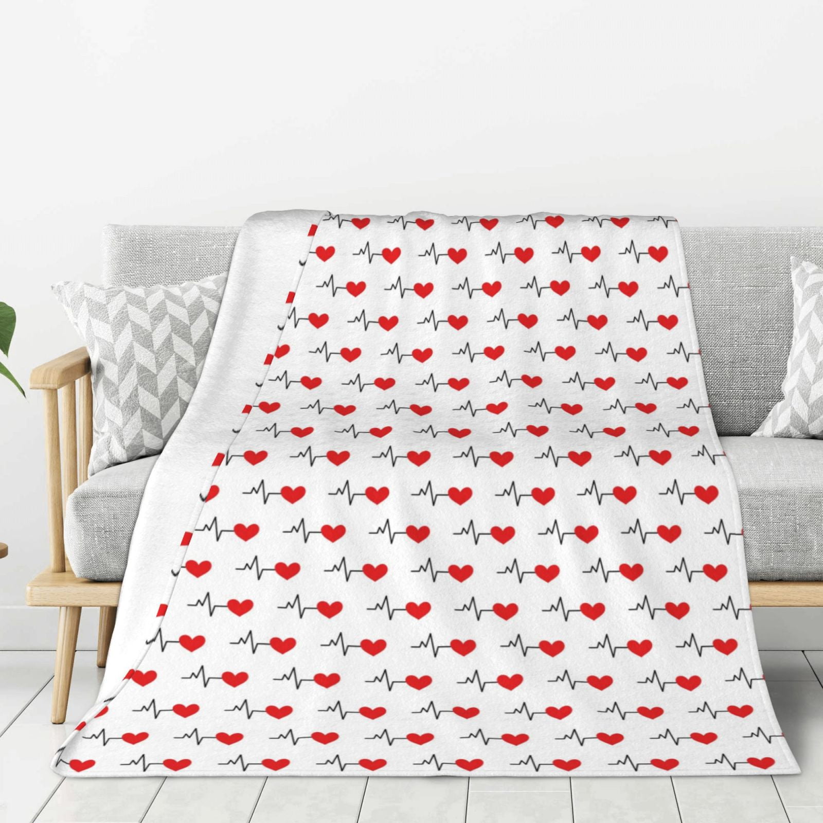 Heartbeat Petals Yellow Hooded Blanket