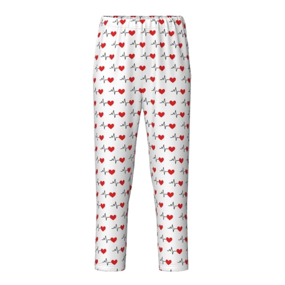 Hirioo Heartbeat Symbol for Teenagers' Pajama Pants Womens Lounge Pants with Pockets Pj Bottoms Pants for Men-XS(5-6)