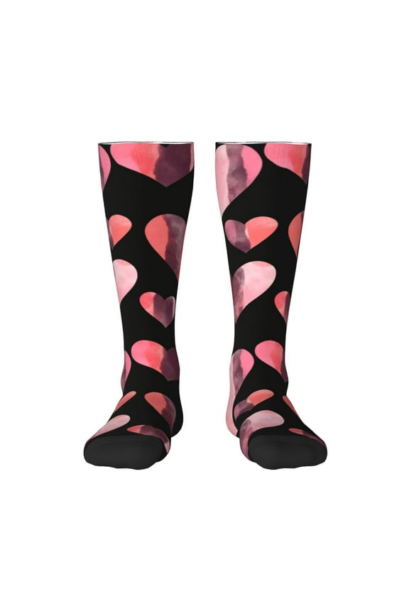Hearts for Adult Stockings Breathable Sock Non-Pilling,Contrasting Color Design