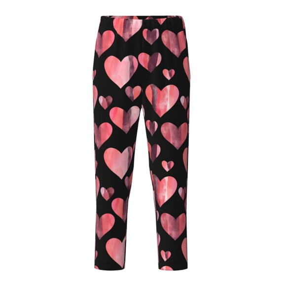 Hirioo Hearts for Teenagers' Pajama Pants Womens Lounge Pants with Pockets Pj Bottoms Pants for Men-XS(5-6)