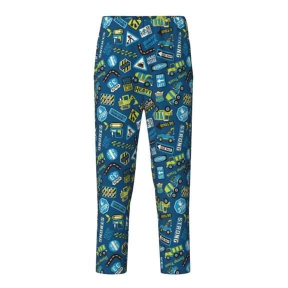 Hirioo Heavy Equipment Machinery for Teenagers' Pajama Pants Womens Lounge Pants with Pockets Pj Bottoms Pants for Men-Small
