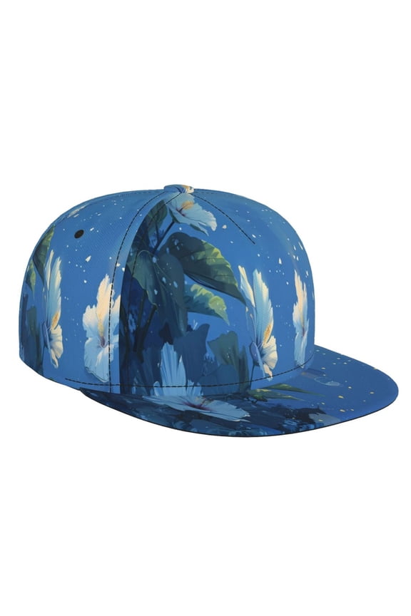 Hibiscus Flowers Calm Water for Baseball Cap Men Cap Flat Brim for Men Women Teens Adjustable Baseball Cap