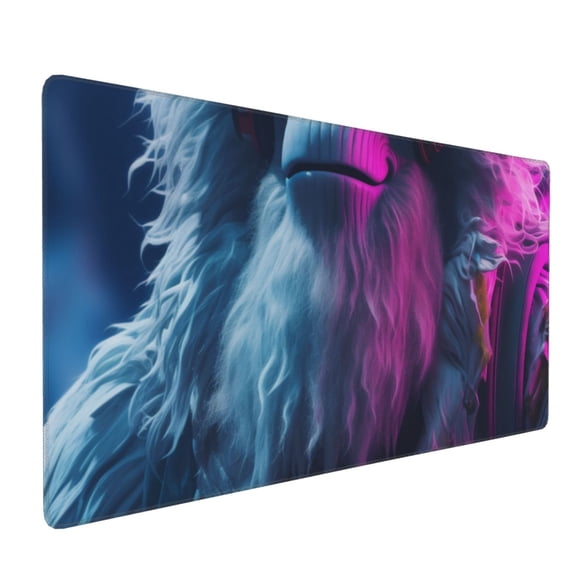 Hirioo Hip-Hop Glasses Gorilla for Mouse Pad ,Anti-Slip Base, Durable Stitched Edges, Perfect for Gaming, Office, and Home Use,16x35.5in