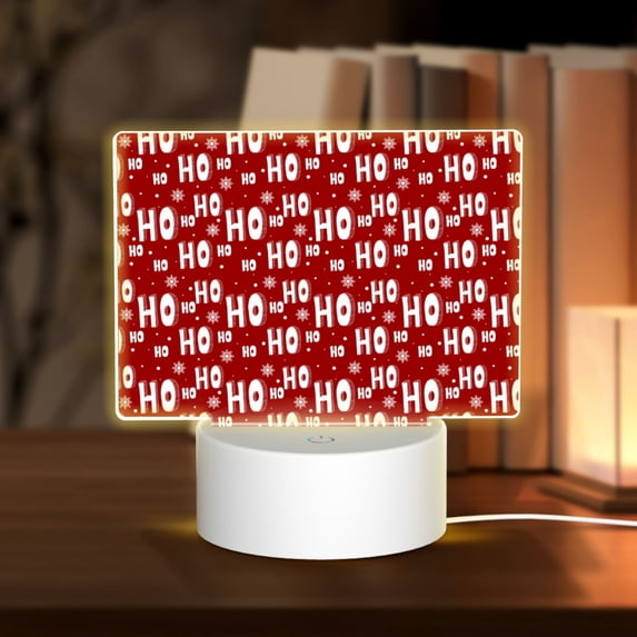 Hirioo Ho-Ho-Ho for Rectangular Acrylic with Night Light Best Gifts for Lover Girl Mom, Valentine's Day Anniversary Birthday Wedding Present