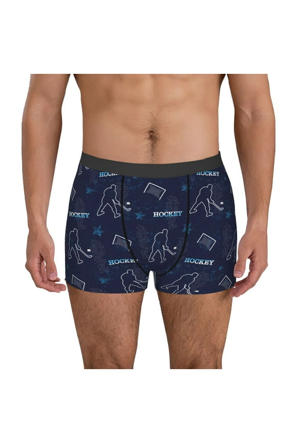 Hockey Players for Men's Boxer Briefs Men Cotton Underwear Boxer Briefs Panties-Small