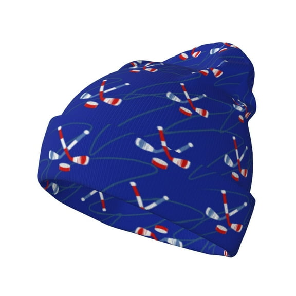 Hirioo Hockey for Men's Knit Cuffed Beanie for Outdoor Activities Unisex