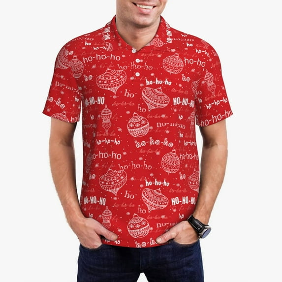 Hirioo Hohoho1 for Men’s Polo Shirts Quick Dry Short Sleeve Golf T Shirt Performance Moisture Wicking Casual Workout,Sizes S-4XL-Small