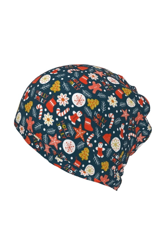 Holiday Christmas Cookies for Multifunction Beanie Hat for Men and Women Unisex for Winter Sports, Outdoor Activities, and Daily Wear