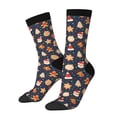 thumbnail image 1 of Hirioo Holiday Gingerbreads Pattern Adult Middle Tube Socks Breathable Sock Non-Pilling,Contrasting Color Design, 1 of 6