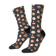 thumbnail image 1 of Hirioo Holiday Gingerbreads Pattern Adult Middle Tube Socks Breathable Sock Non-Pilling,Contrasting Color Design, 1 of 6