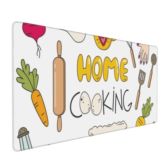 Hirioo Home Cooking for Mouse Pad ,Anti-Slip Base, Durable Stitched Edges, Perfect for Gaming, Office, and Home Use,16x35.5in
