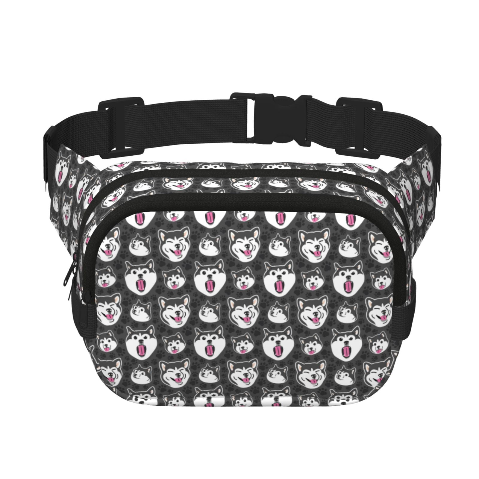Hirioo Husky for Double Layer Waist Bag Adjustable Fanny Pack For Travel Running Hiking