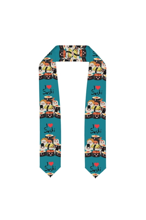 I Love Sushi for 72" Graduation Shawl Stole Unisex Adults Graduation Sash Honor Graduation Stole for High School and College-Flattened