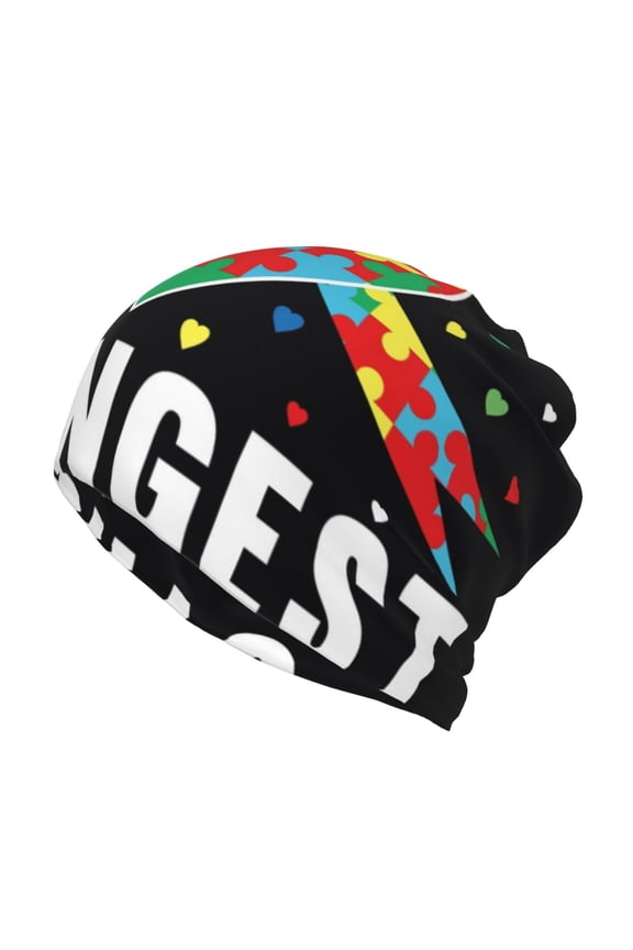 I Love With Autism for Multifunction Beanie Hat for Men and Women Unisex for Winter Sports, Outdoor Activities, and Daily Wear
