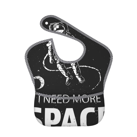 Hirioo I Need More Space for Baby Waterproof Pocket Bib Adjustable Closed for Babies Toddlers with Large Pocket 6-24Months