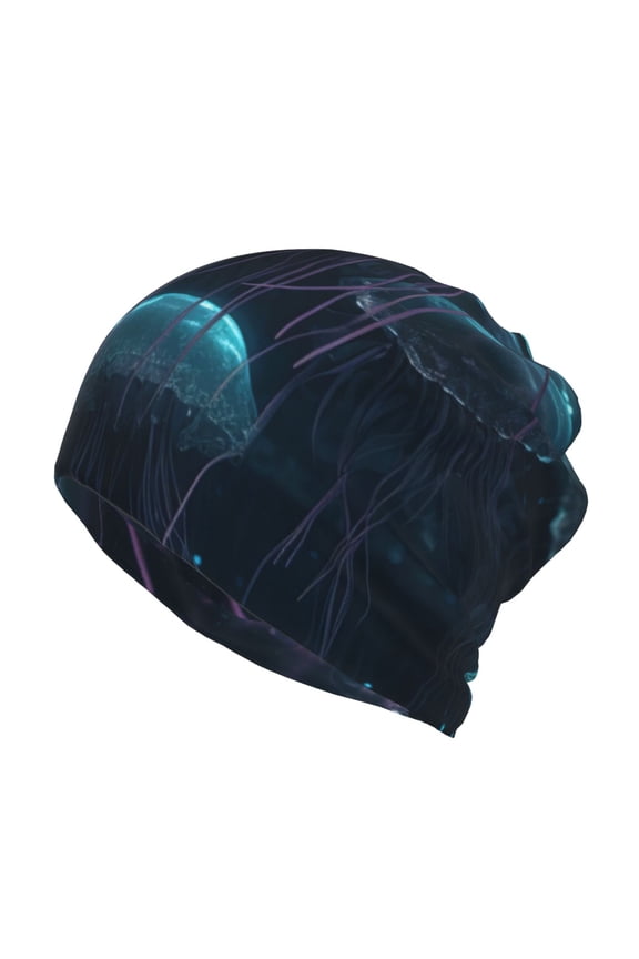 Ice blue light spot jellyfish for Multifunction Beanie Hat for Men and Women Unisex for Winter Sports, Outdoor Activities, and Daily Wear