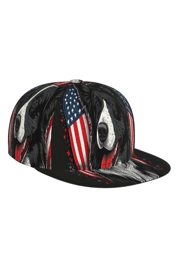 Independence Day Collie for Baseball Cap Men Cap Flat Brim for Men Women Teens Adjustable Baseball Cap